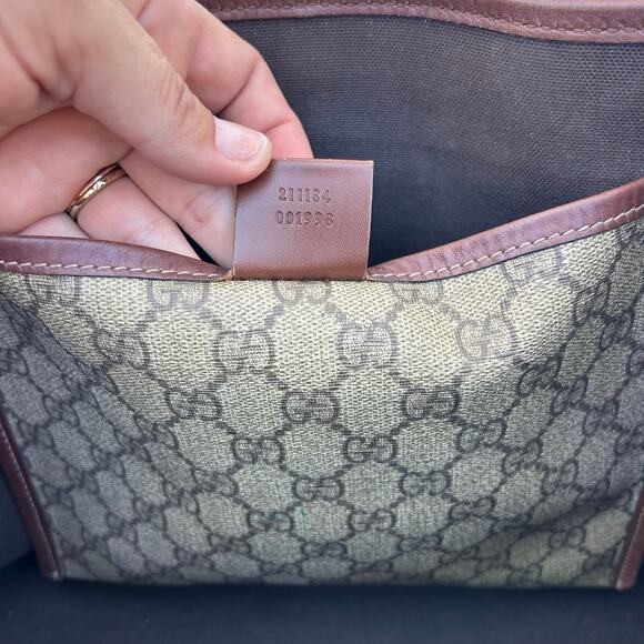 Gucci GG Monogram Tote Bag Web Loop Coated Canvas Designer Authentic Purse - Picture 15 of 16